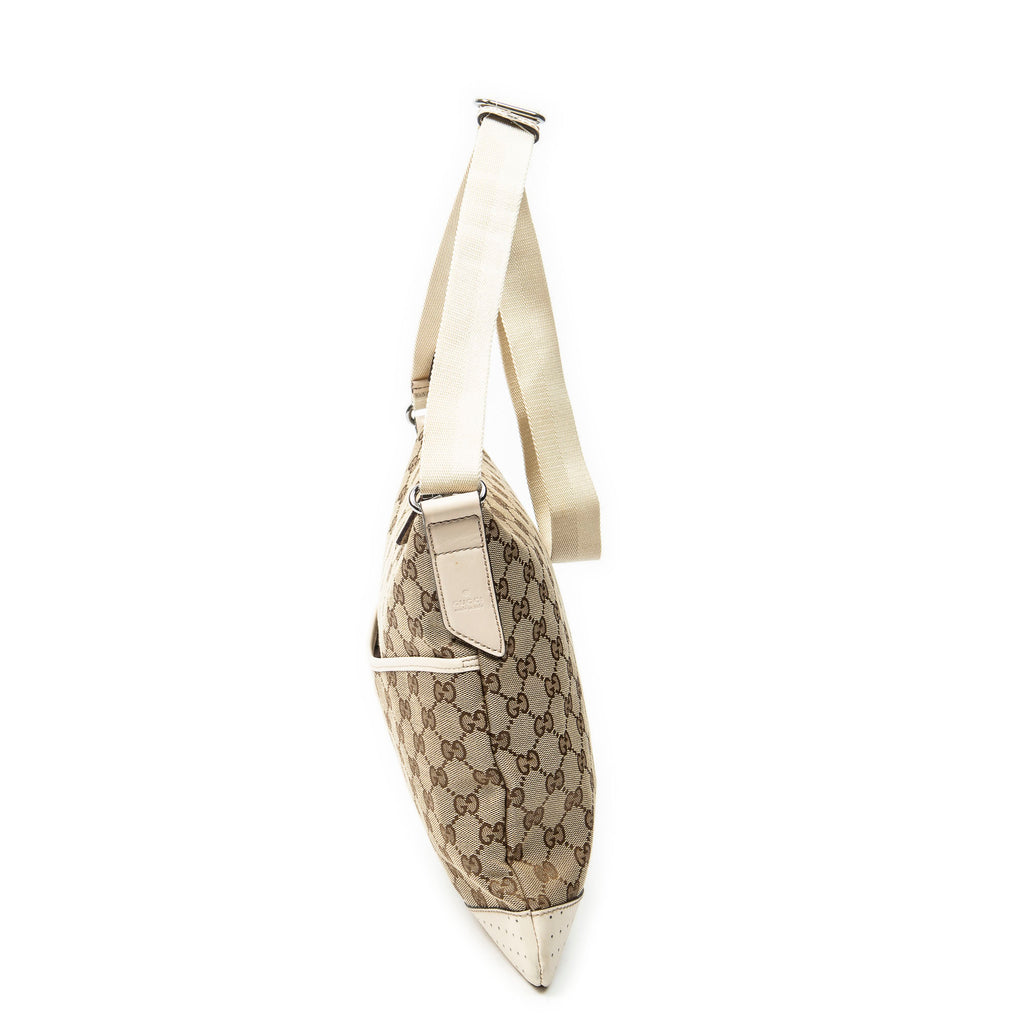 Shoulder Bag Medium Messenger Beige Monogrammed Canvas
