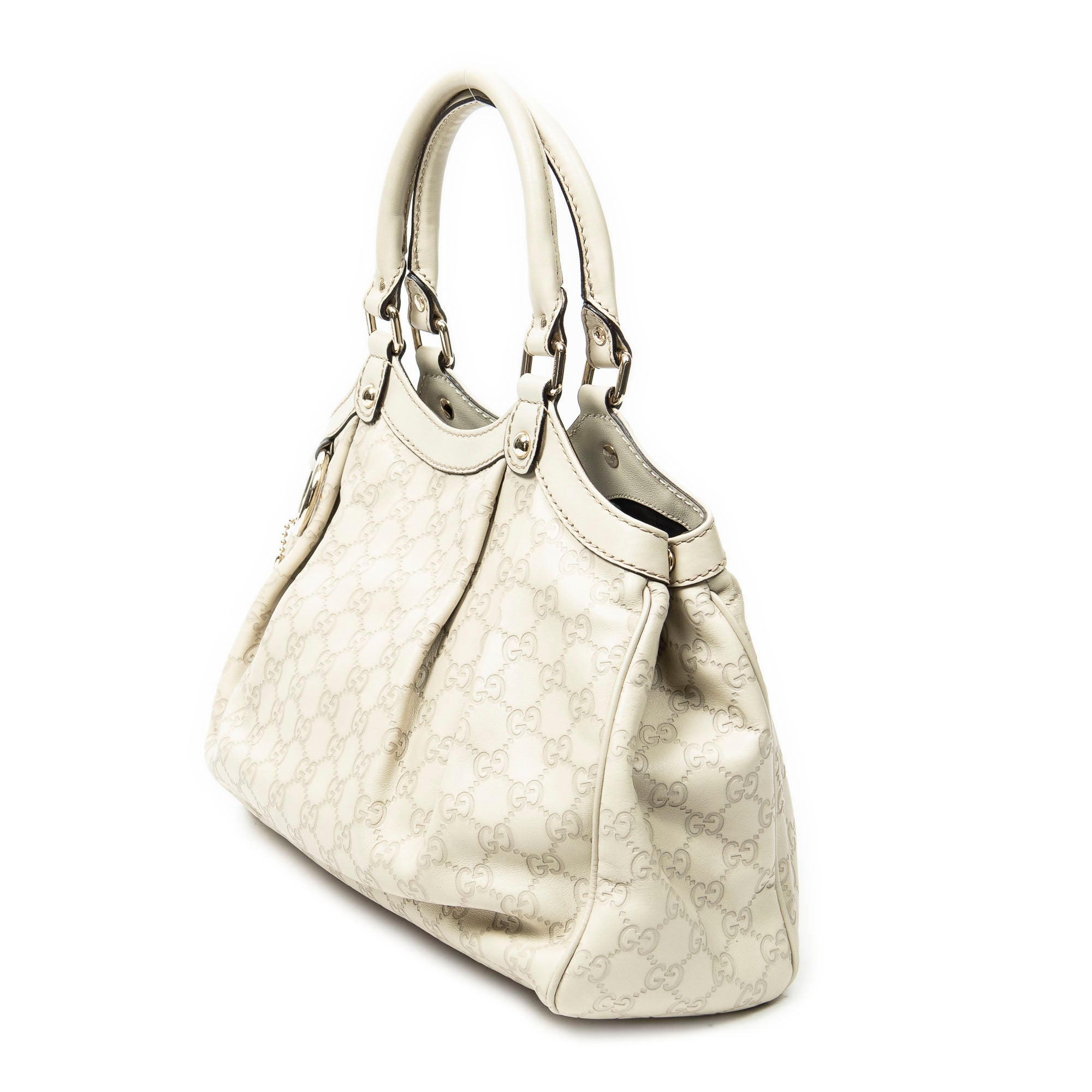 Shoulder Bag Small Sukey Tote Ivory Guccissima Leather