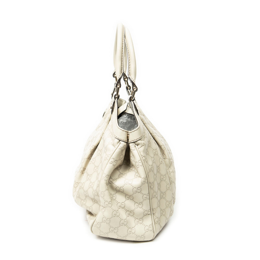 Shoulder Bag Small Sukey Tote Ivory Guccissima Leather