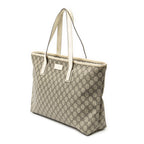 Shoulder Bag Large Zip Shopping Tote Beige Supreme Coated Canvas