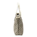 Shoulder Bag Large Zip Shopping Tote Beige Supreme Coated Canvas