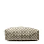 Shoulder Bag Large Zip Shopping Tote Beige Supreme Coated Canvas