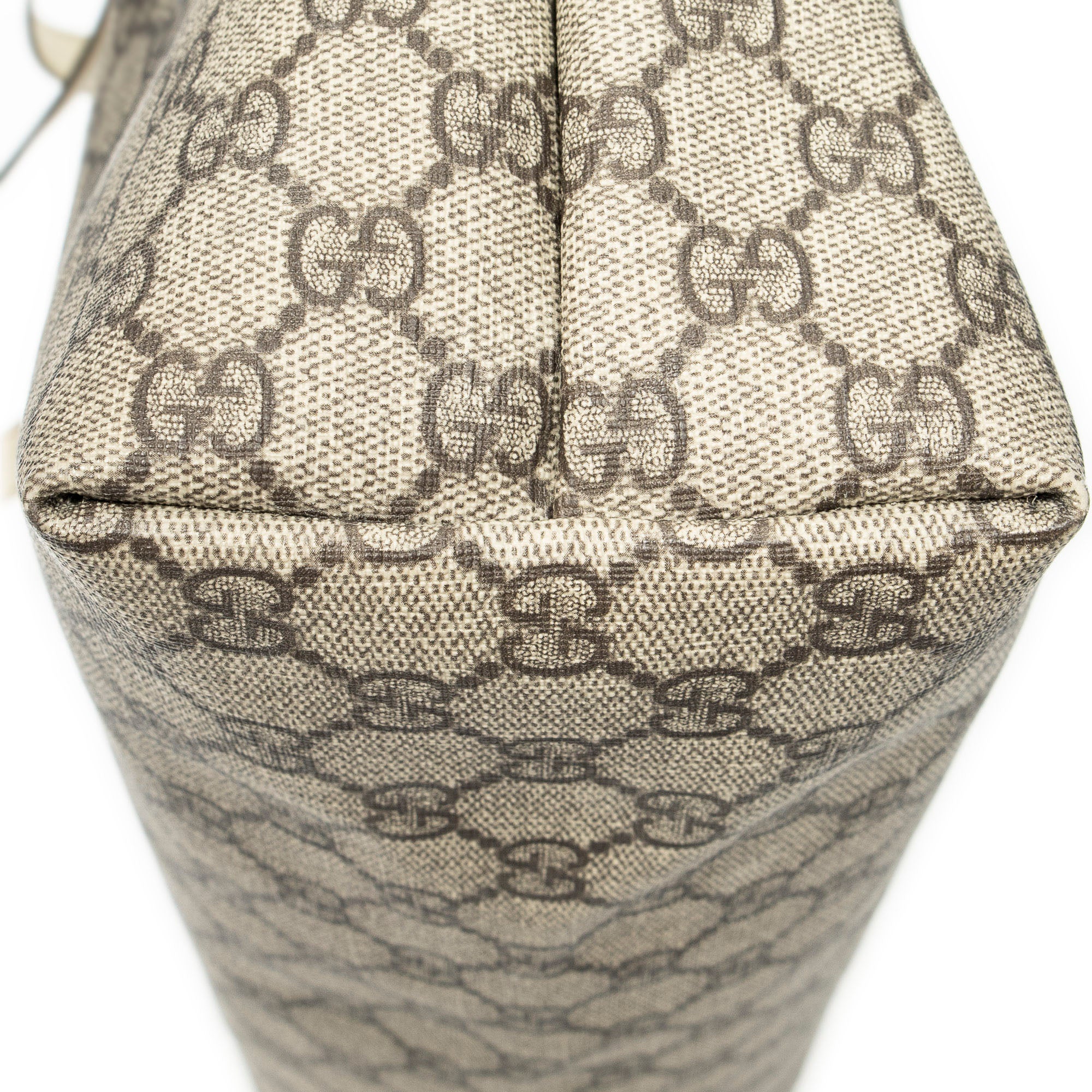 Shoulder Bag Large Zip Shopping Tote Beige Supreme Coated Canvas