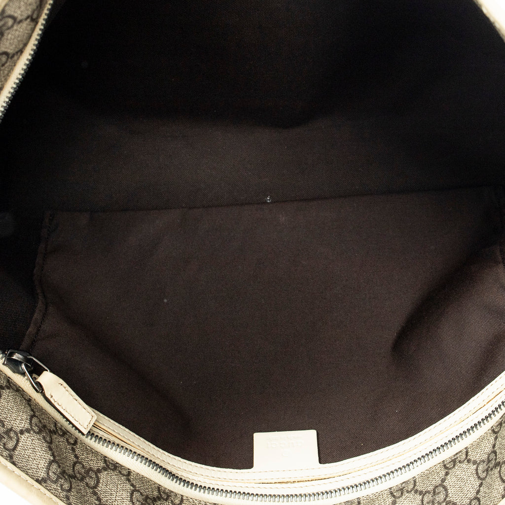 Shoulder Bag Large Zip Shopping Tote Beige Supreme Coated Canvas