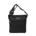 Shoulder Bag Messenger Crossbody Black Monogrammed Nylon Canvas
