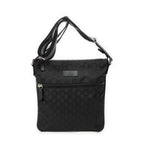 Shoulder Bag Messenger Crossbody Black Monogrammed Nylon Canvas
