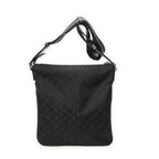 Shoulder Bag Messenger Crossbody Black Monogrammed Nylon Canvas