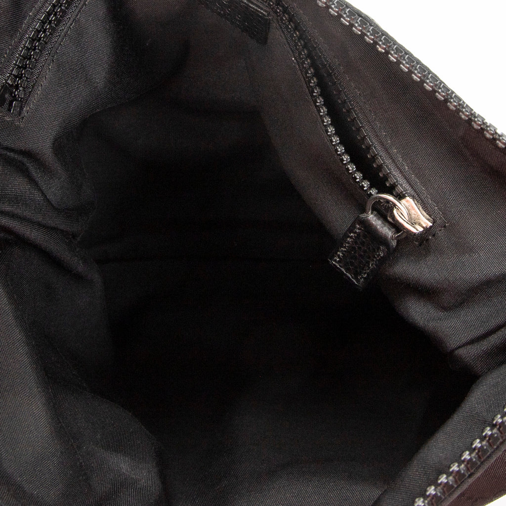 Shoulder Bag Messenger Crossbody Black Monogrammed Nylon Canvas