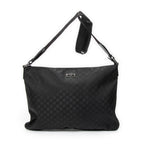 Shoulder Bag Large Flat Messenger Black Monogrammed Nylon Canvas