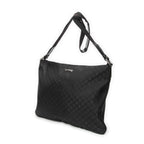 Shoulder Bag Large Flat Messenger Black Monogrammed Nylon Canvas
