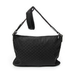 Shoulder Bag Large Flat Messenger Black Monogrammed Nylon Canvas