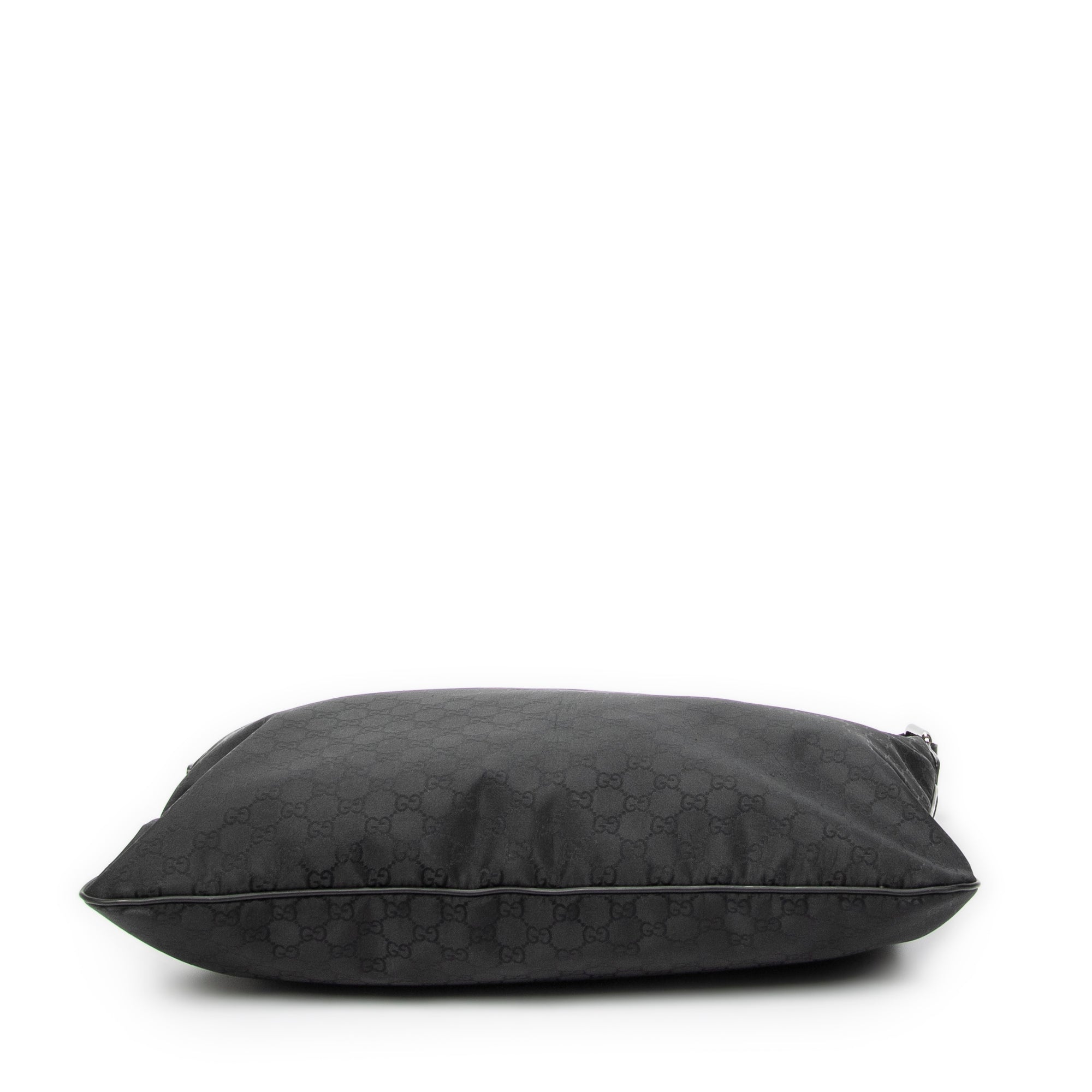 Shoulder Bag Large Flat Messenger Black Monogrammed Nylon Canvas