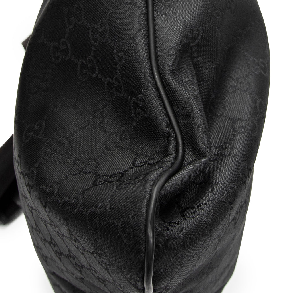 Shoulder Bag Large Flat Messenger Black Monogrammed Nylon Canvas