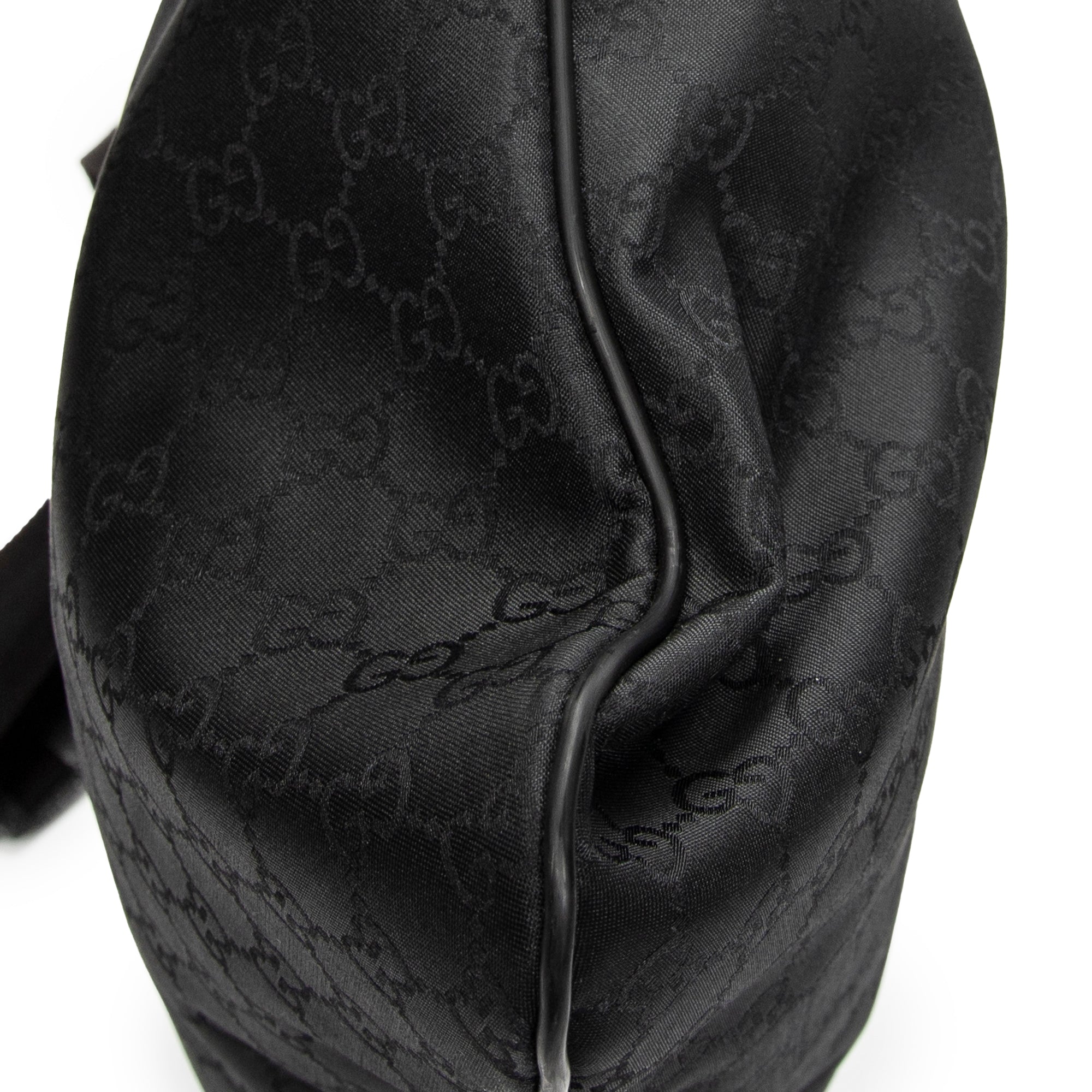 Shoulder Bag Large Flat Messenger Black Monogrammed Nylon Canvas