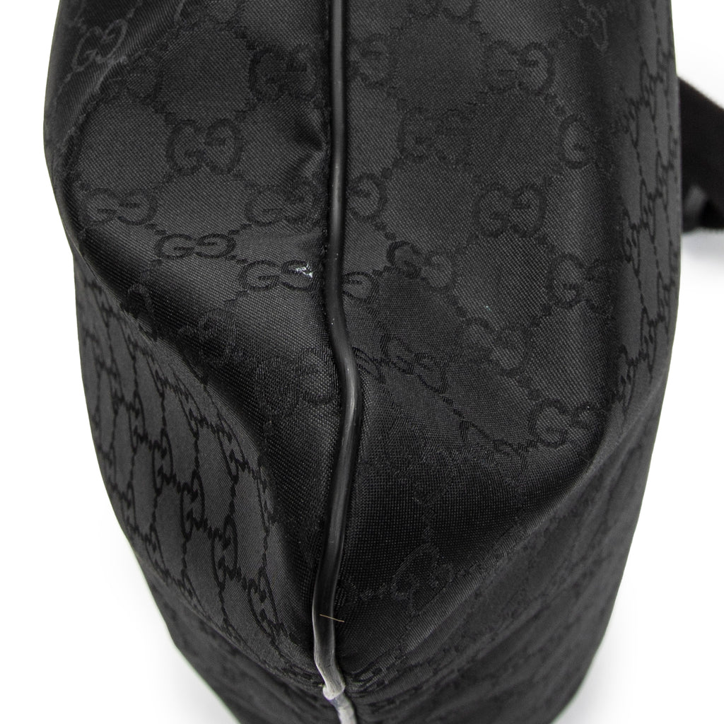 Shoulder Bag Large Flat Messenger Black Monogrammed Nylon Canvas