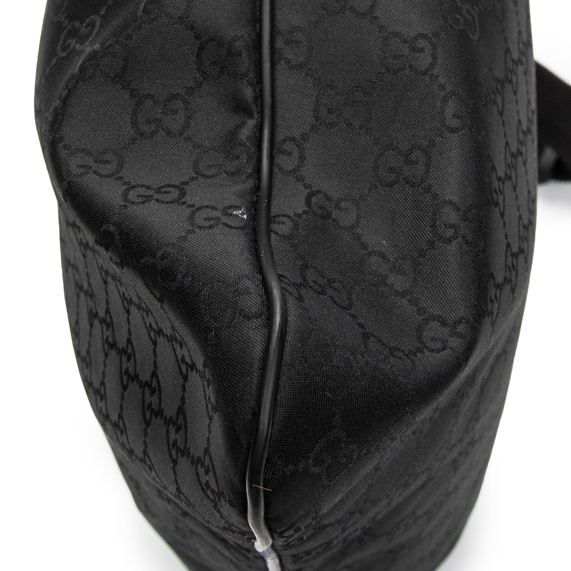Shoulder Bag Large Flat Messenger Black Monogrammed Nylon Canvas