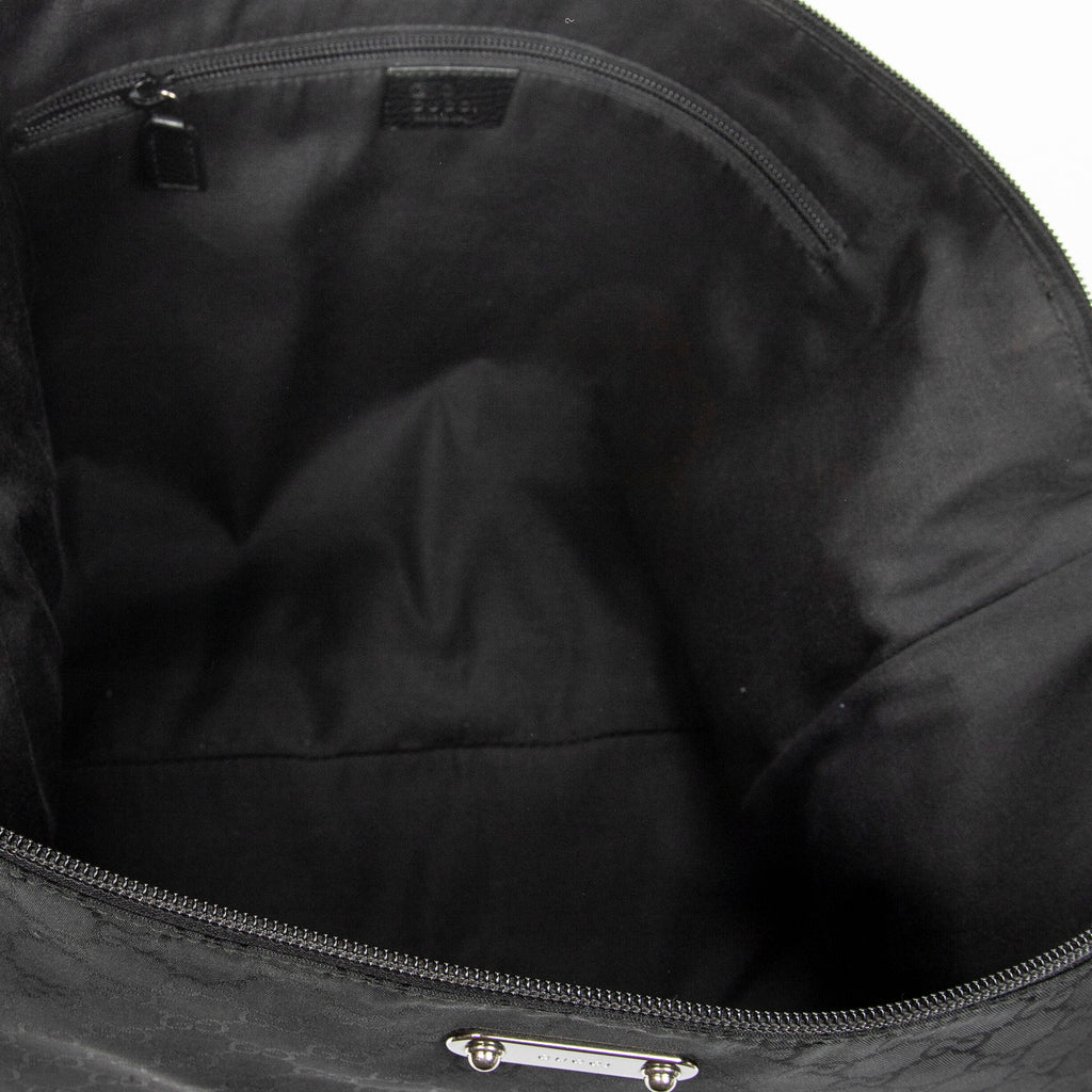 Shoulder Bag Large Flat Messenger Black Monogrammed Nylon Canvas