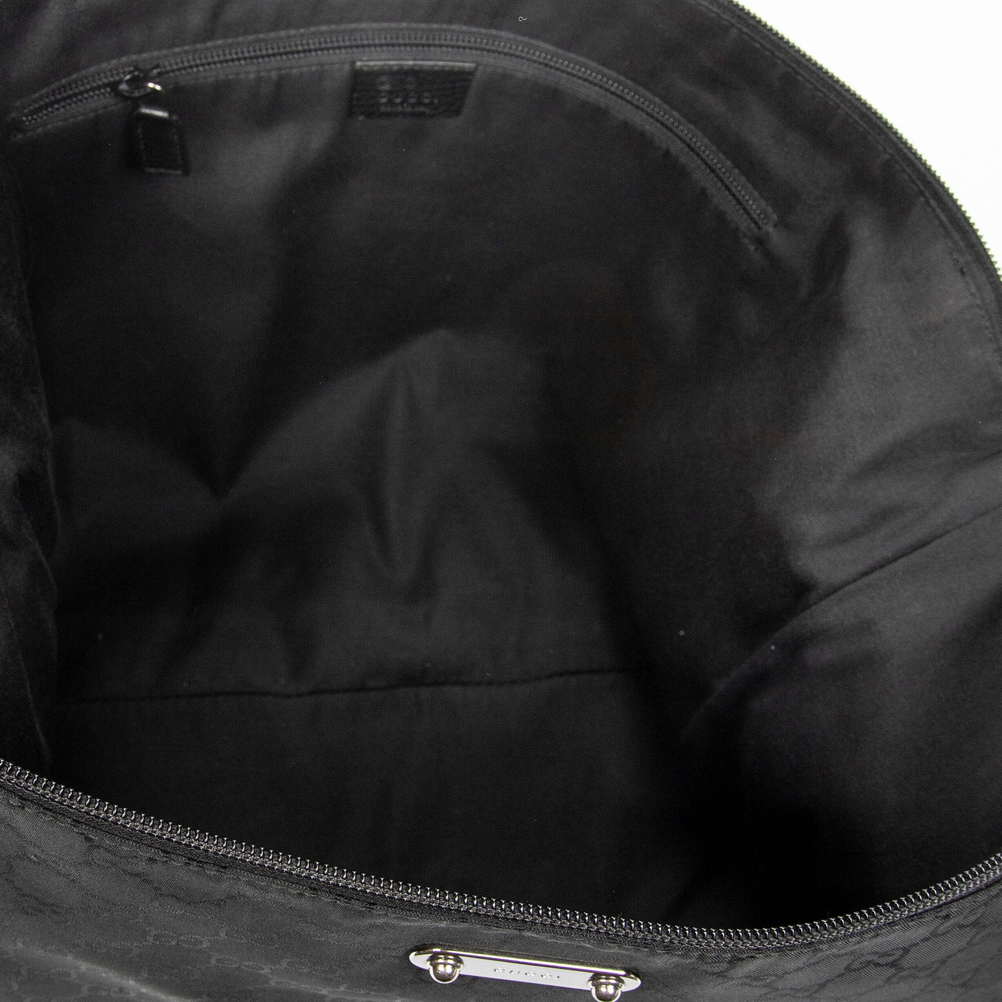 Shoulder Bag Large Flat Messenger Black Monogrammed Nylon Canvas