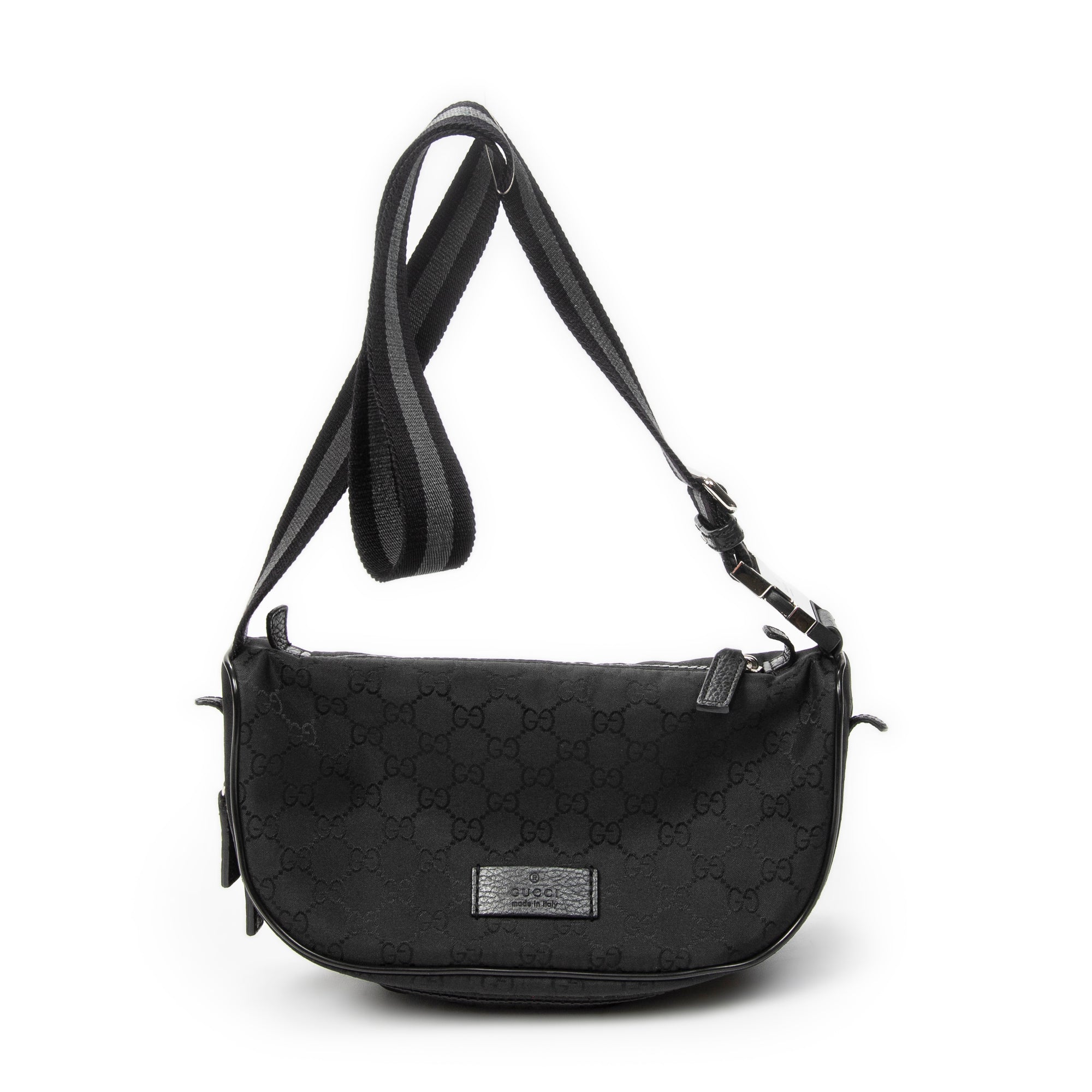 Waist Bag GG Fanny Pack Black Monogrammed Nylon Canvas