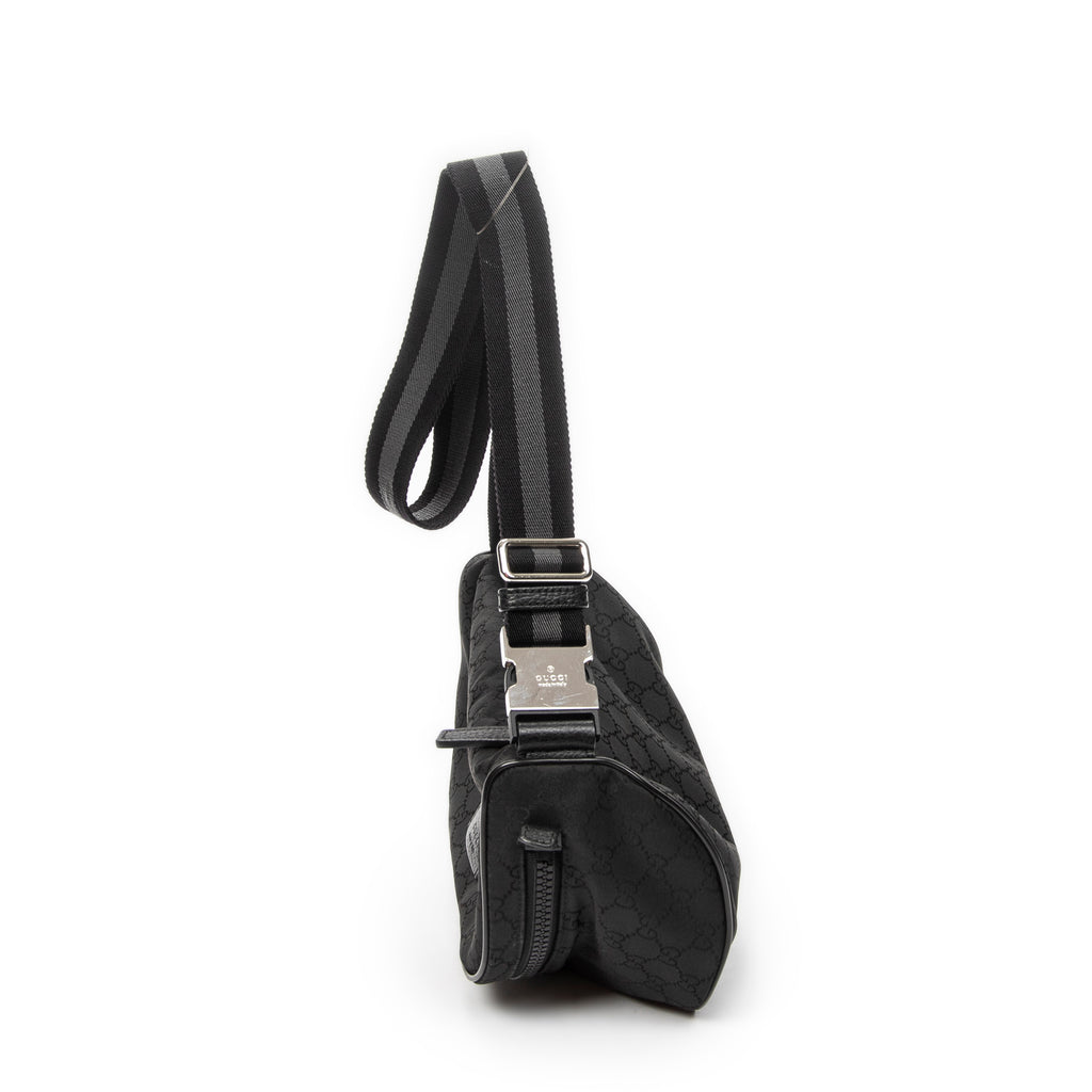 Waist Bag GG Fanny Pack Black Monogrammed Nylon Canvas