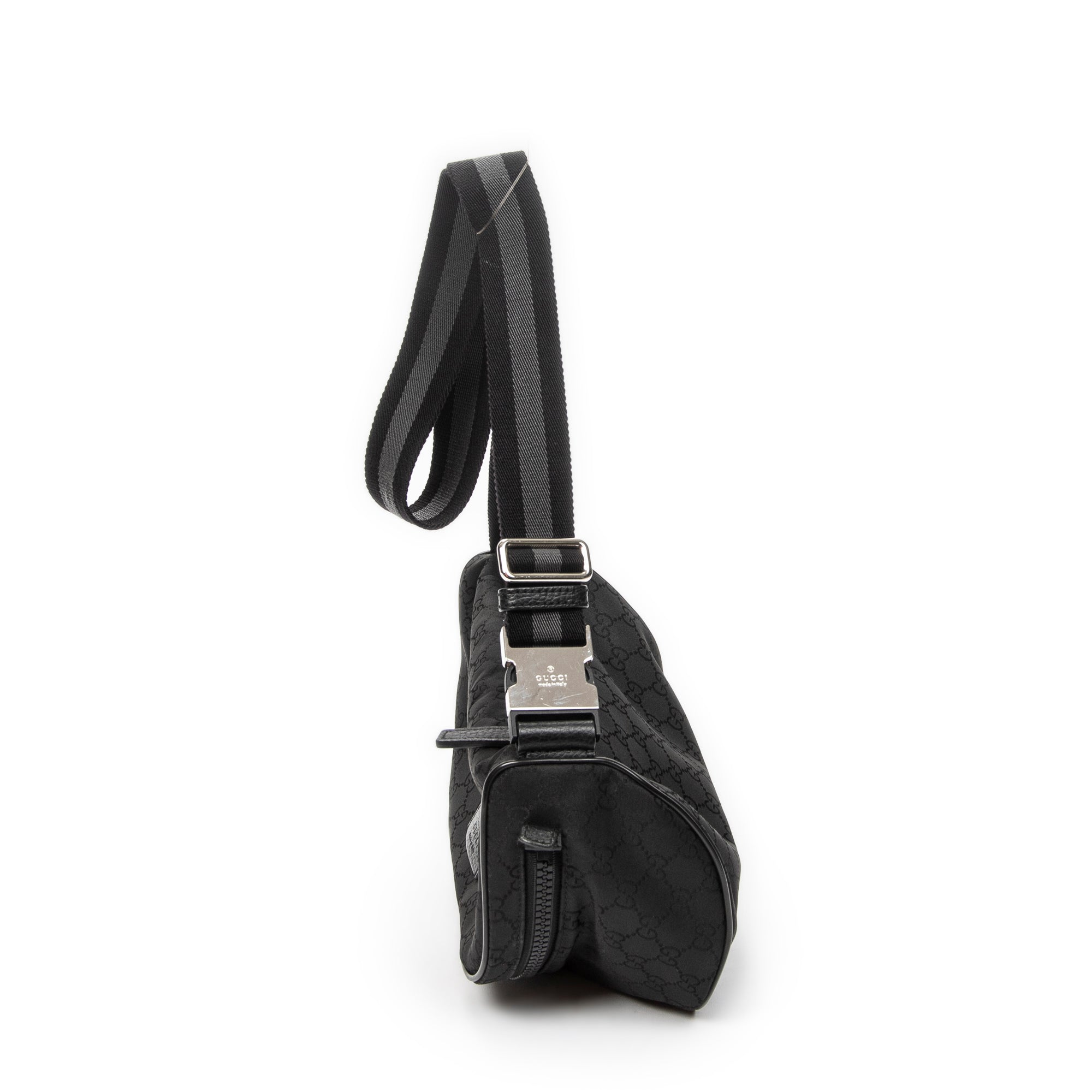 Waist Bag GG Fanny Pack Black Monogrammed Nylon Canvas