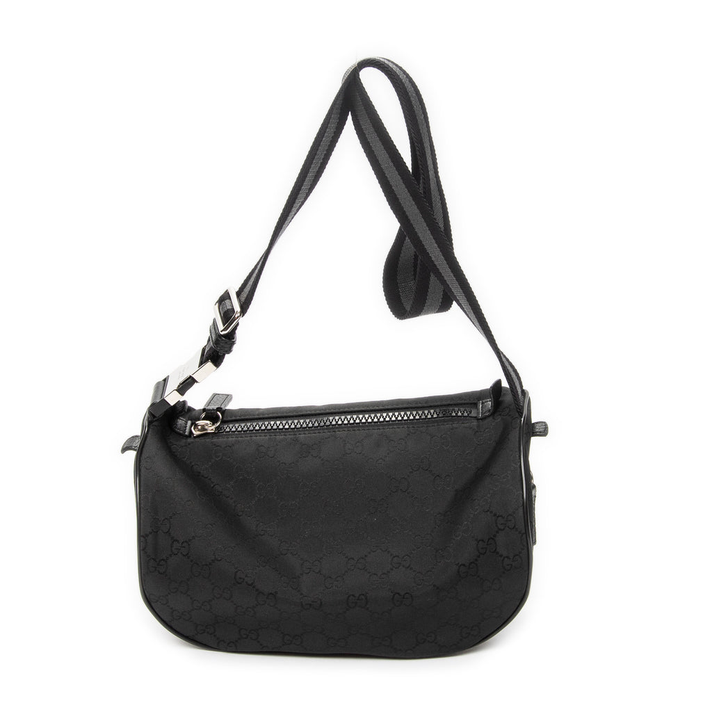 Waist Bag GG Fanny Pack Black Monogrammed Nylon Canvas