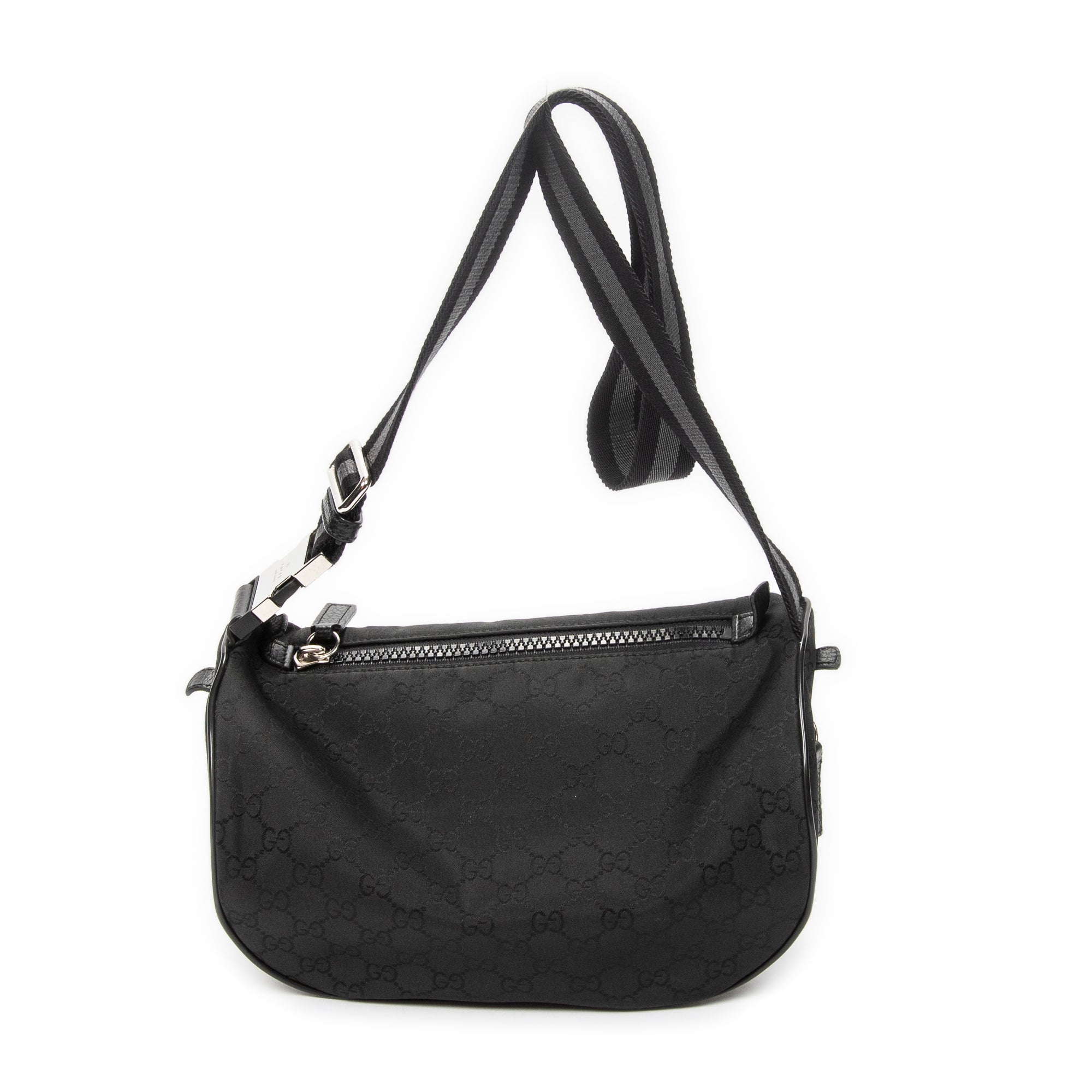 Waist Bag GG Fanny Pack Black Monogrammed Nylon Canvas