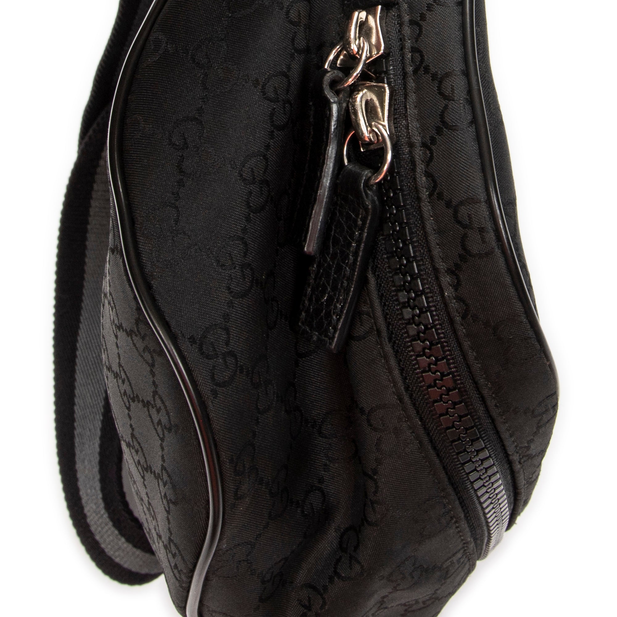 Waist Bag GG Fanny Pack Black Monogrammed Nylon Canvas