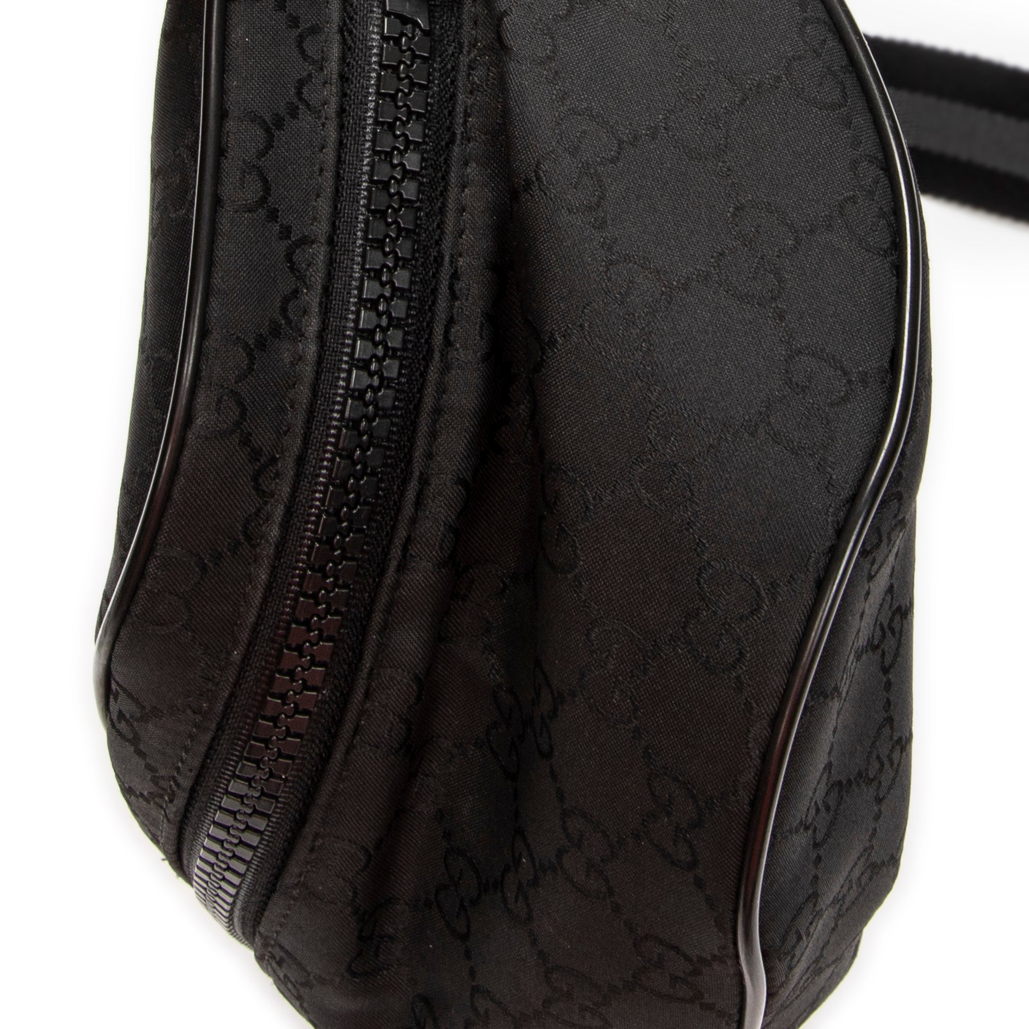Waist Bag GG Fanny Pack Black Monogrammed Nylon Canvas