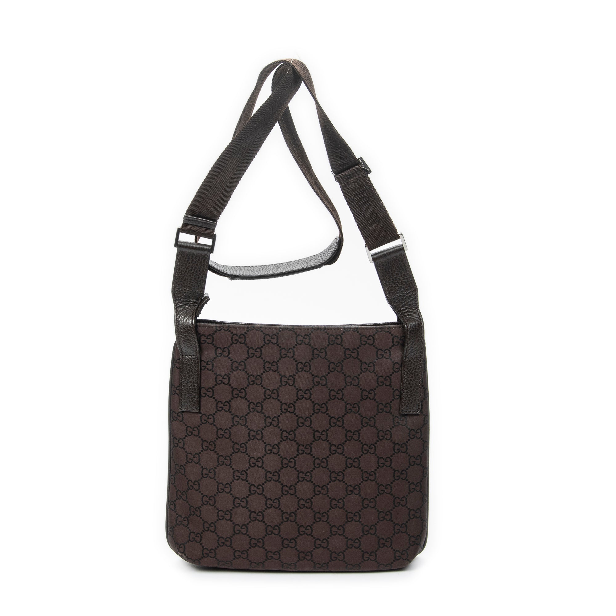 Shoulder Bag Front Pocket Jolicoeur Messenger Brown Monogrammed Nylon Canvas