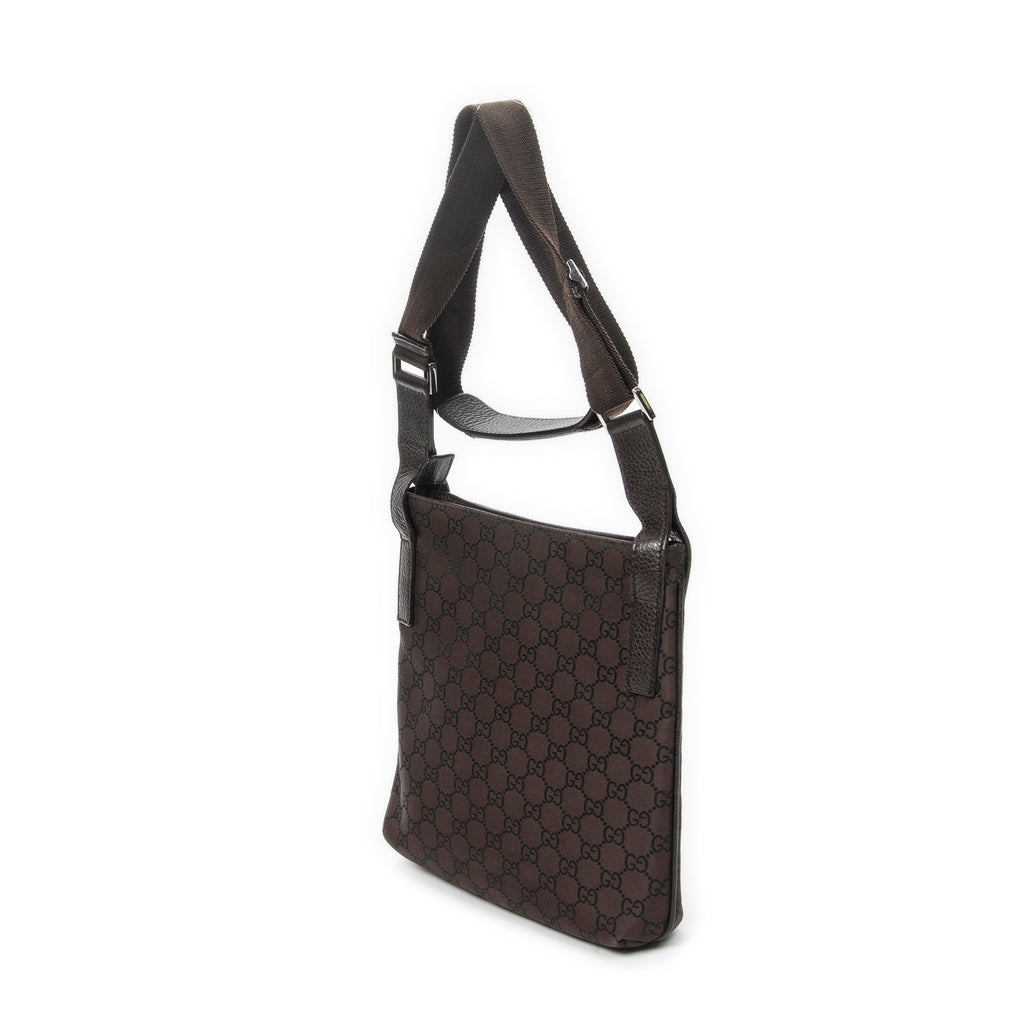Shoulder Bag Front Pocket Jolicoeur Messenger Brown Monogrammed Nylon Canvas