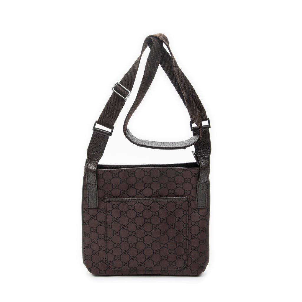 Shoulder Bag Front Pocket Jolicoeur Messenger Brown Monogrammed Nylon Canvas