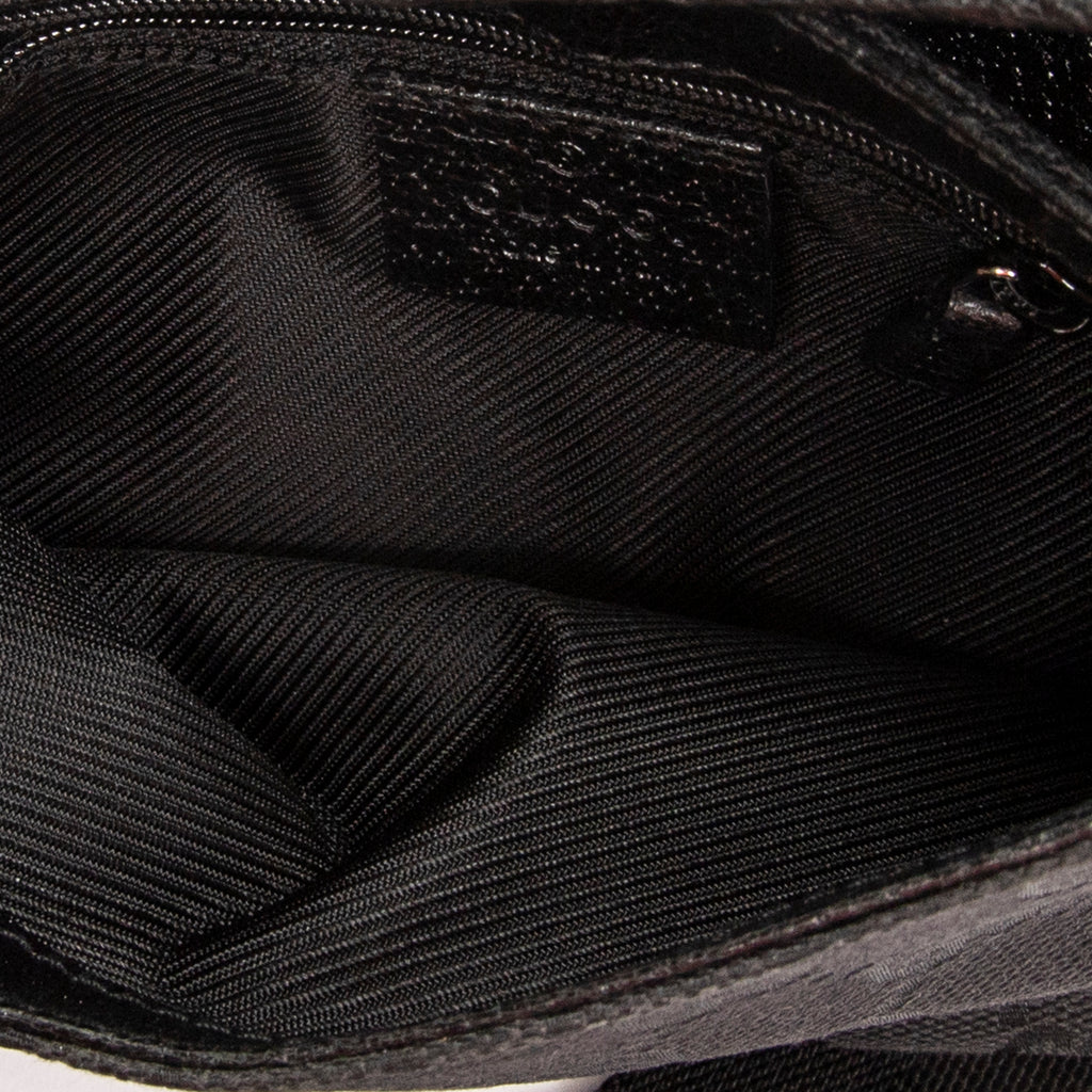 Shoulder Bag Small Waist Pouch Black Monogrammed Canvas