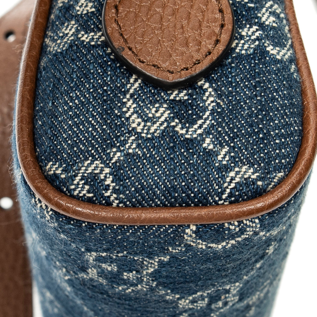 Shoulder Bag Mini Web Ophidia Crossbody Blue Monogrammed Denim Canvas