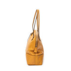 Shoulder Bag Bree Dome Tote Yellow Grained Calfskin Leather