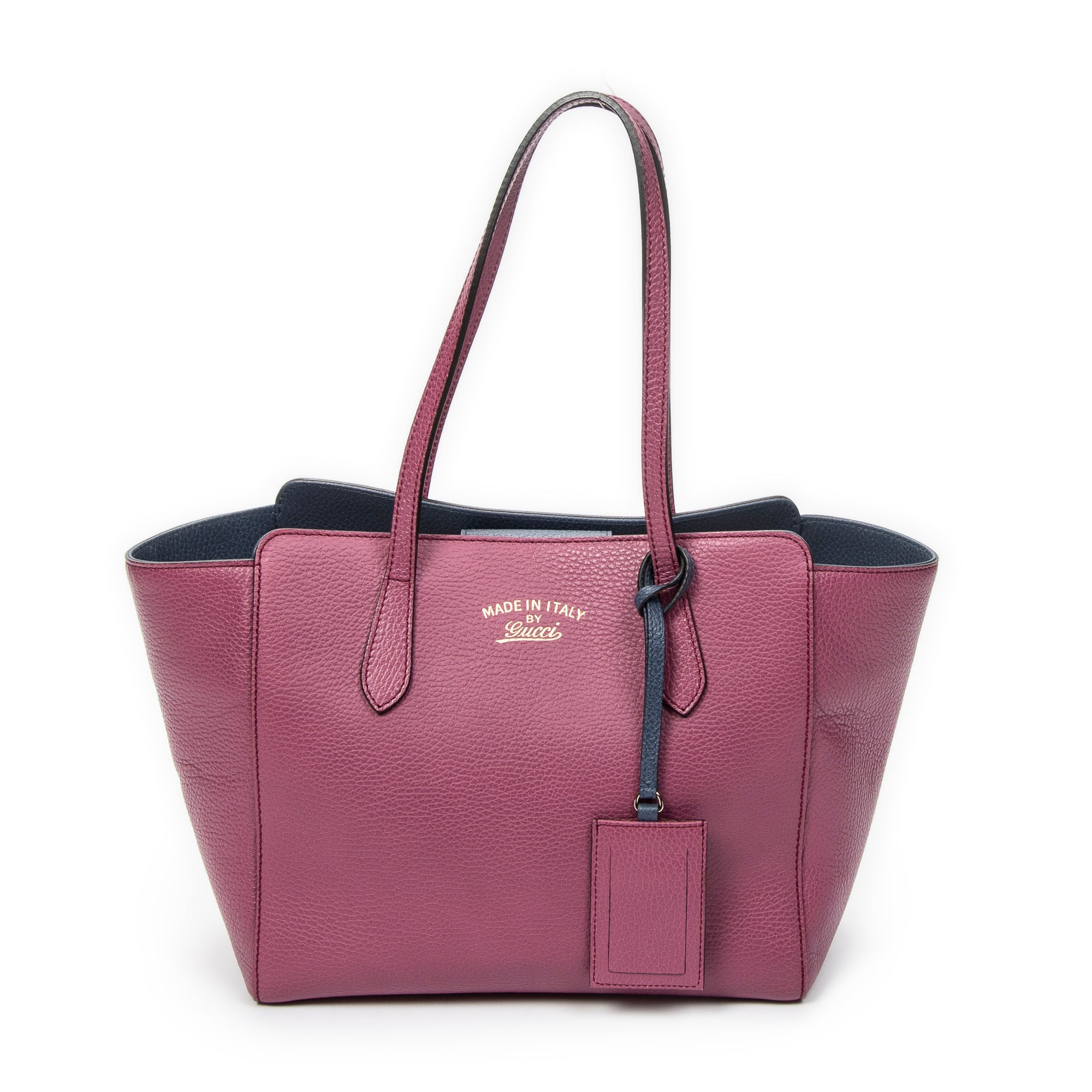 Bolso de Hombro Pequeño Swing Tote Piel de Becerro Granulada Morada