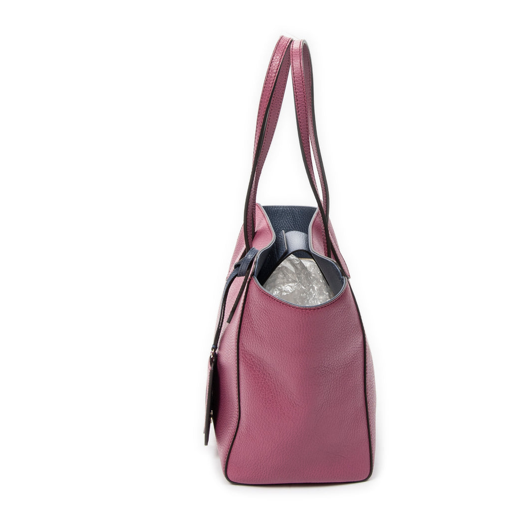 Shoulder Bag Small Swing Tote Purple Grained Calfskin Leather