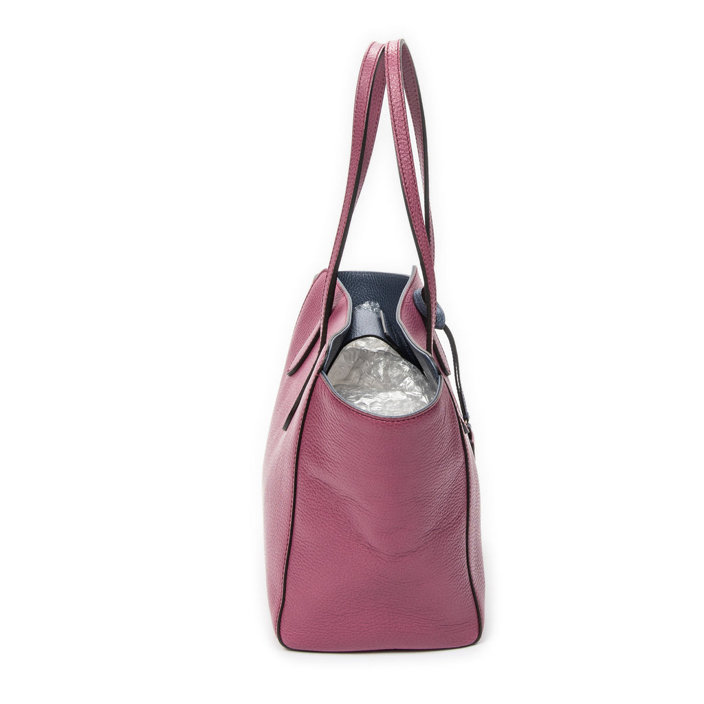 Shoulder Bag Small Swing Tote Purple Grained Calfskin Leather