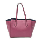 Shoulder Bag Small Swing Tote Purple Grained Calfskin Leather