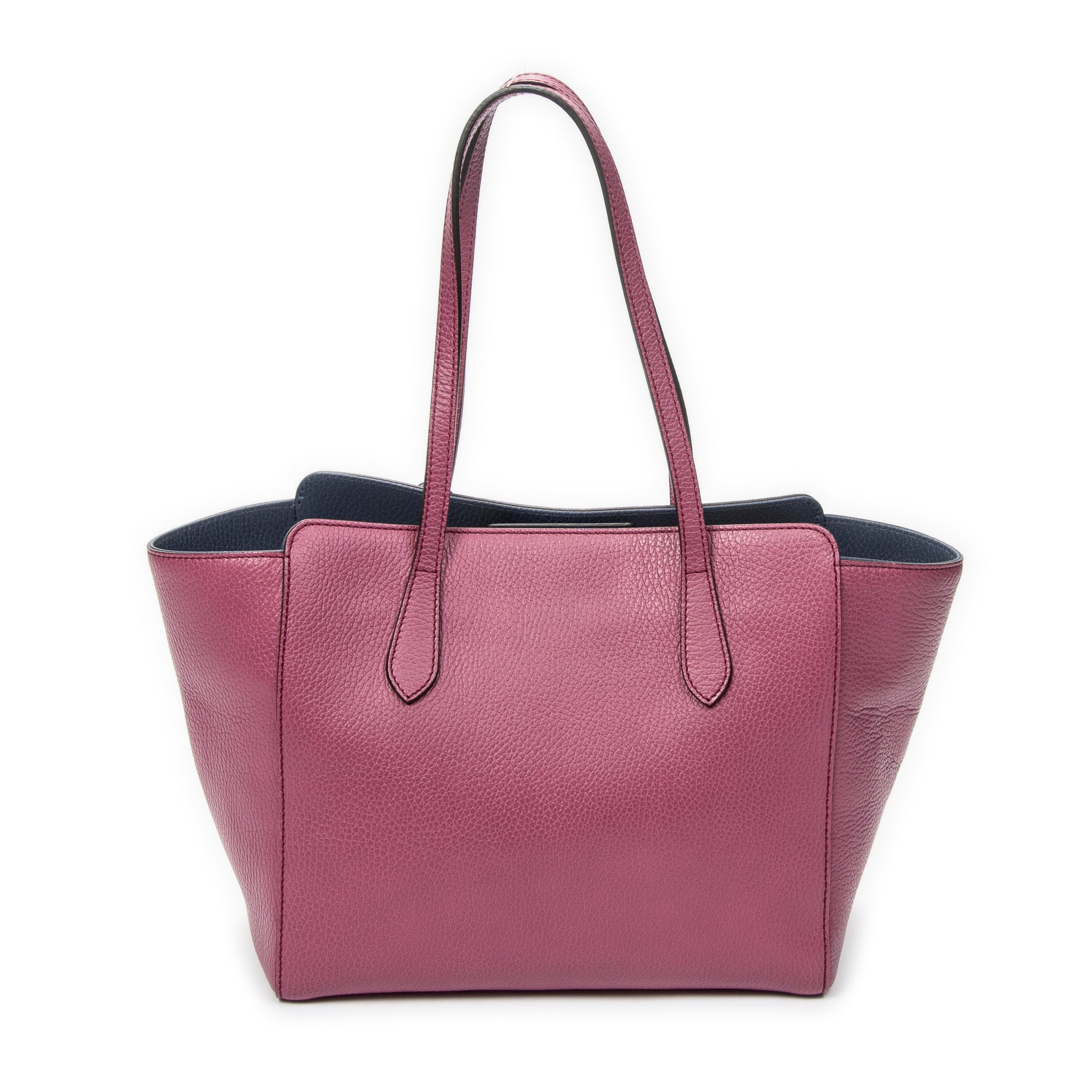 Shoulder Bag Small Swing Tote Purple Grained Calfskin Leather