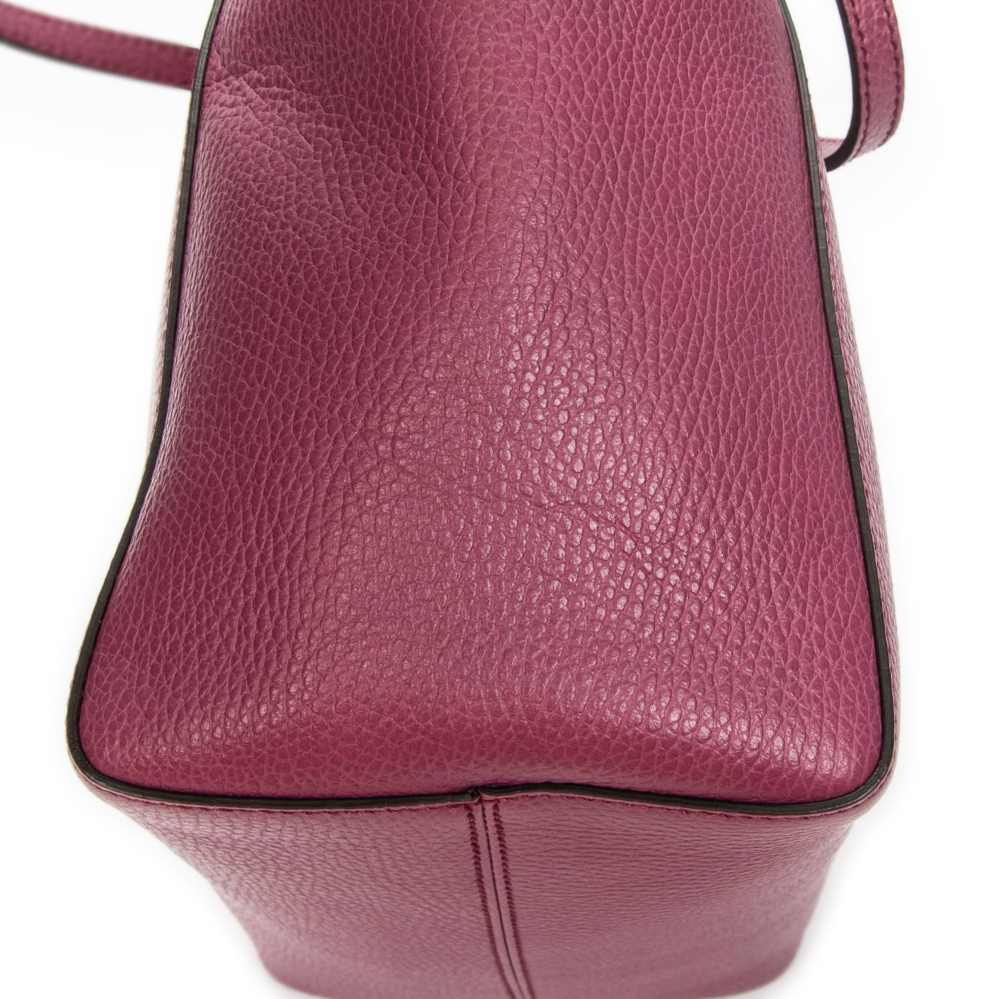 Shoulder Bag Small Swing Tote Purple Grained Calfskin Leather