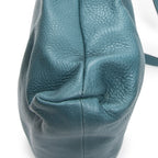 Shoulder Bag Bamboo Shopper Tote Blue Grained Calfskin Leather