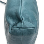 Shoulder Bag Bamboo Shopper Tote Blue Grained Calfskin Leather