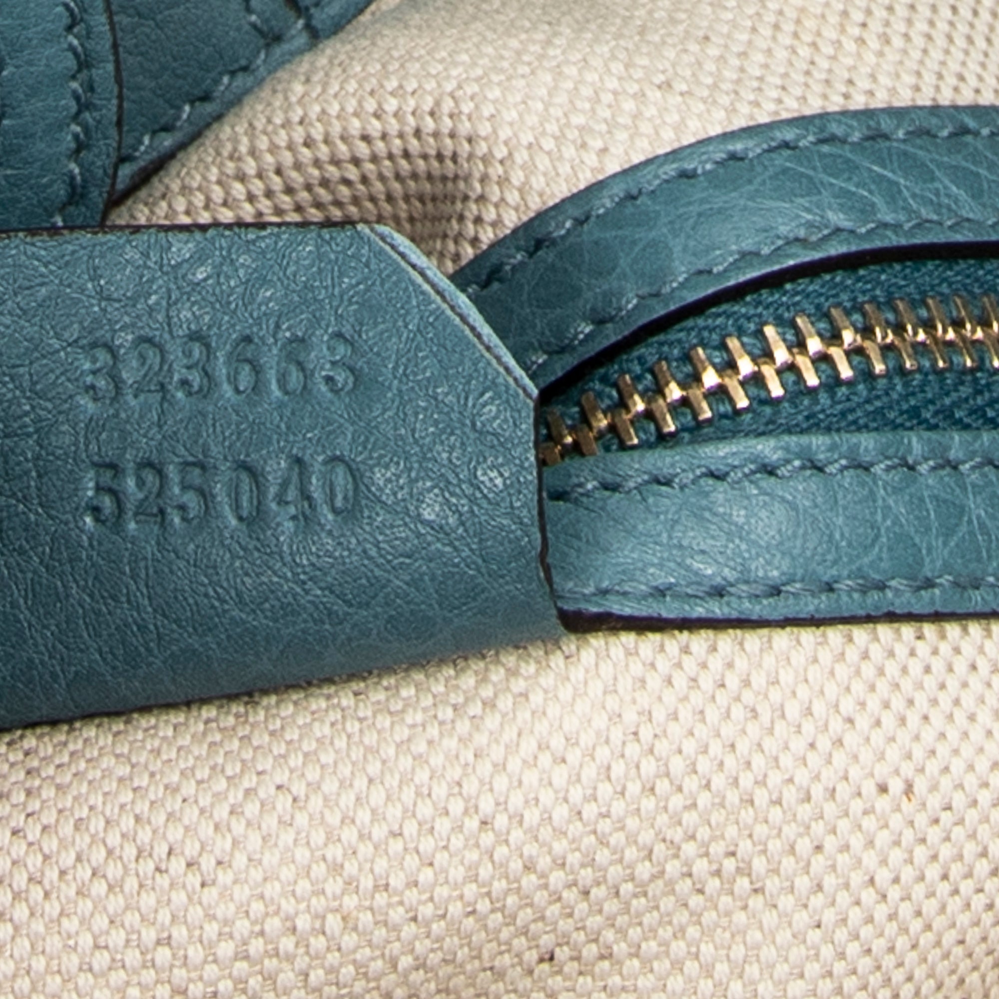 Shoulder Bag Bamboo Shopper Tote Blue Grained Calfskin Leather
