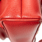 Shoulder Bag Mini Bamboo Backpack Red Textured Calfskin Leather