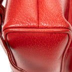Shoulder Bag Mini Bamboo Backpack Red Textured Calfskin Leather