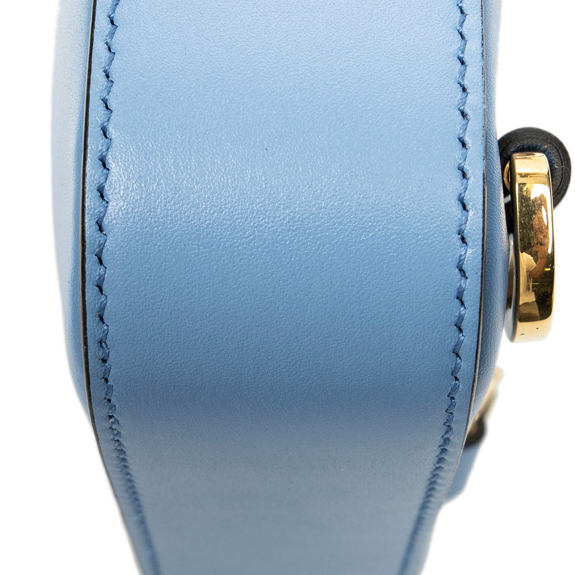 Shoulder Bag Bamboo Top Handle Mini Bag Light Blue Smooth Calfskin Leather