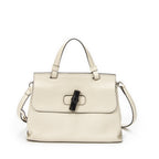 Shoulder Bag Small Bamboo Daily Top Handle Ivory Grained Calfskin Leather