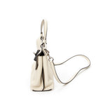 Shoulder Bag Small Bamboo Daily Top Handle Ivory Grained Calfskin Leather