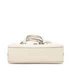 Shoulder Bag Small Bamboo Daily Top Handle Ivory Grained Calfskin Leather